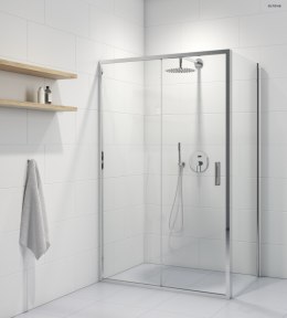 Fulla Oltens Fulla kabina prysznicowa 110x80 cm prostokątna drzwi ze ścianką chrom/szkło przezroczyste 20207100