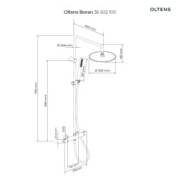 Boran Oltens Boran zestaw prysznicowy termostatyczny z deszczownicą chrom 36502100