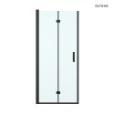Hallan Oltens Hallan kabina prysznicowa 80x100 cm prostokątna drzwi ze ścianką czarny mat/szkło przezroczyste 20201300