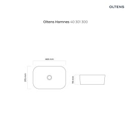 Hamnes Oltens Hamnes umywalka 46,5x37,5 cm nablatowa owalna czarny mat 40301300