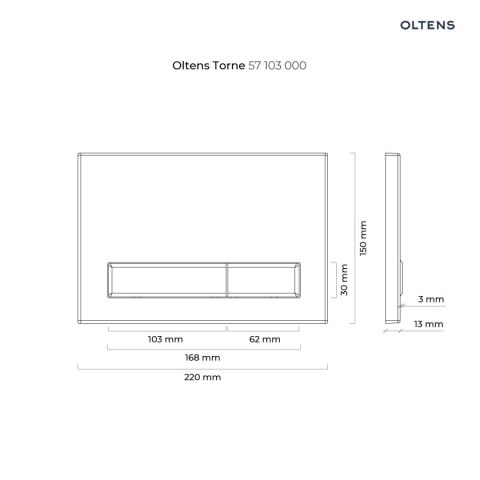 Torne Oltens Torne przycisk spłukujący do WC biały/chrom/biały 57103000