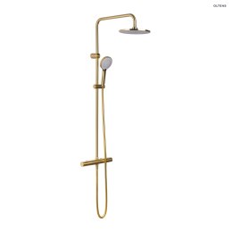 Atran Oltens Atran zestaw prysznicowy termostatyczny z deszczownicą złoto szczotkowane 36500810