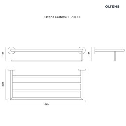 Gulfoss Oltens Gulfoss wieszak na ręcznik 60 cm z półką chrom 80201100