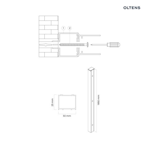 Byske Oltens Byske profil poszerzający do kabiny prysznicowej chrom 29001100 Byske Oltens Byske profil poszerzający do kabiny prysznicowej chrom 29001100