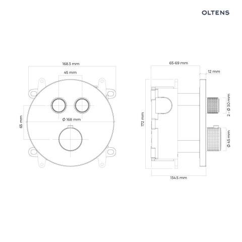 Onega Oltens Onega bateria wannowo-prysznicowa podtynkowa termostatyczna chrom 34601100 Onega Oltens Onega bateria wannowo-prysznicowa podtynkowa termostatyczna chrom 34601100