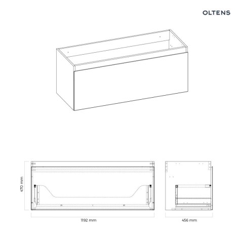 Vernal Oltens Vernal szafka 120 cm podumywalkowa wisząca szary mat 60016700 Vernal Oltens Vernal szafka 120 cm podumywalkowa wisząca szary mat 60016700