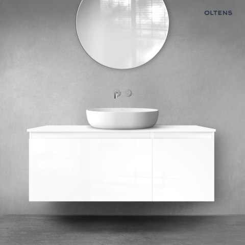 Vernal Oltens Vernal zestaw mebli łazienkowych 120 cm z blatem biały połysk 68250000 Vernal Oltens Vernal zestaw mebli łazienkowych 120 cm z blatem biały połysk 68250000