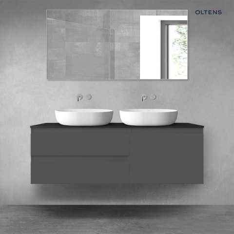Vernal Oltens Vernal zestaw mebli łazienkowych 140 cm z blatem grafit mat/czarny mat 68295400 Vernal Oltens Vernal zestaw mebli łazienkowych 140 cm z blatem grafit mat/czarny mat 68295400