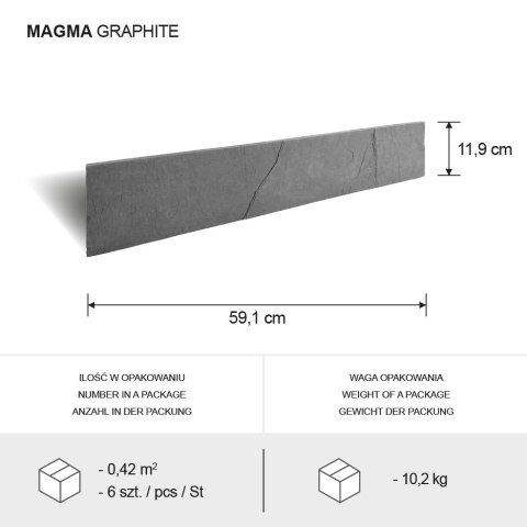 G EPIKA MAGMA GRAPHITE 11,9x59,1 ( 0,42 m2 ) G EPIKA MAGMA GRAPHITE 11,9x59,1 ( 0,42 m2 )