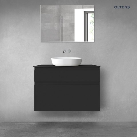 Vernal Oltens Vernal zestaw mebli łazienkowych 100 cm z blatem czarny mat 68220300 Vernal Oltens Vernal zestaw mebli łazienkowych 100 cm z blatem czarny mat 68220300