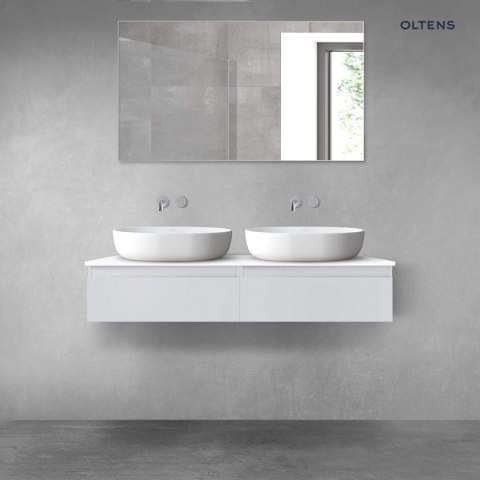 Vernal Oltens Vernal zestaw mebli łazienkowych 120 cm z blatem szary mat/biały połysk 68240700 Vernal Oltens Vernal zestaw mebli łazienkowych 120 cm z blatem szary mat/biały połysk 68240700