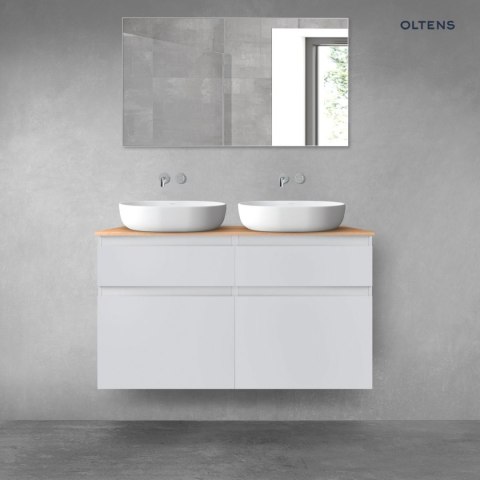 Vernal Oltens Vernal zestaw mebli łazienkowych 120 cm z blatem szary mat/dąb 68301700 Vernal Oltens Vernal zestaw mebli łazienkowych 120 cm z blatem szary mat/dąb 68301700