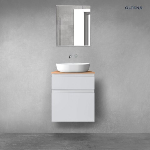Vernal Oltens Vernal zestaw mebli łazienkowych 60 cm z blatem szary mat/dąb 68222700 Vernal Oltens Vernal zestaw mebli łazienkowych 60 cm z blatem szary mat/dąb 68222700