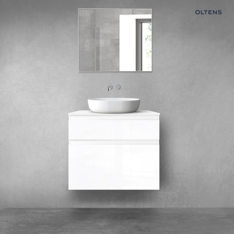 Vernal Oltens Vernal zestaw mebli łazienkowych 80 cm z blatem biały połysk 68219000 Vernal Oltens Vernal zestaw mebli łazienkowych 80 cm z blatem biały połysk 68219000