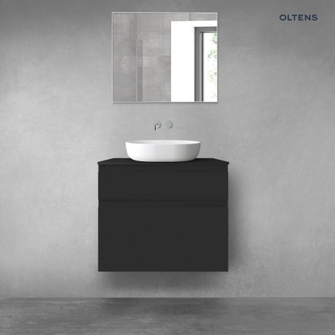 Vernal Oltens Vernal zestaw mebli łazienkowych 80 cm z blatem czarny mat 68219300 Vernal Oltens Vernal zestaw mebli łazienkowych 80 cm z blatem czarny mat 68219300