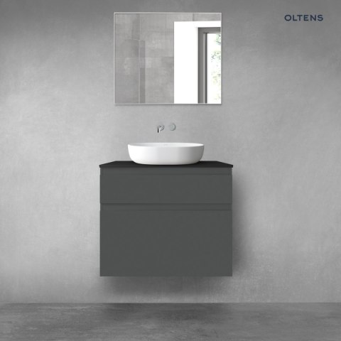 Vernal Oltens Vernal zestaw mebli łazienkowych 80 cm z blatem grafit mat/czarny mat 68231400 Vernal Oltens Vernal zestaw mebli łazienkowych 80 cm z blatem grafit mat/czarny mat 68231400