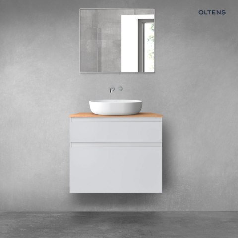 Vernal Oltens Vernal zestaw mebli łazienkowych 80 cm z blatem szary mat/dąb 68223700 Vernal Oltens Vernal zestaw mebli łazienkowych 80 cm z blatem szary mat/dąb 68223700