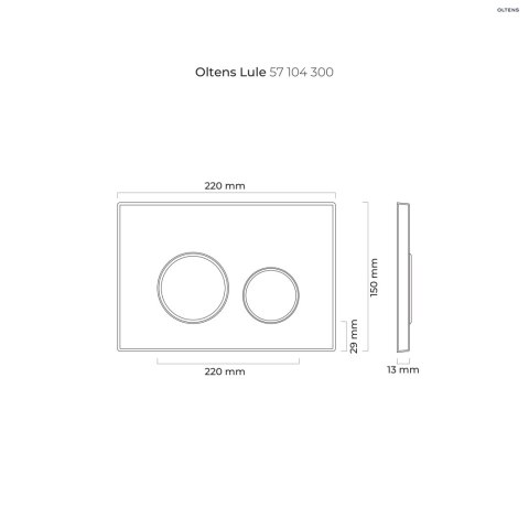 Lule Oltens Lule przycisk spłukujący do WC czarny mat 57104300 Lule Oltens Lule przycisk spłukujący do WC czarny mat 57104300