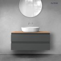 Vernal Oltens Vernal szafka 100 cm podumywalkowa wisząca z blatem grafit mat/dąb 68126400