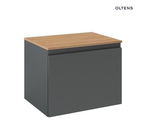 Vernal Oltens Vernal szafka 60 cm podumywalkowa wisząca z blatem grafit mt/dąb 68111400 Vernal Oltens Vernal szafka 60 cm podumywalkowa wisząca z blatem grafit mt/dąb 68111400