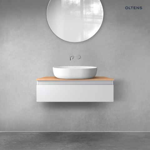 Vernal Oltens Vernal szafka 80 cm podumywalkowa wisząca z blatem szary mat/dąb 68108700 Vernal Oltens Vernal szafka 80 cm podumywalkowa wisząca z blatem szary mat/dąb 68108700