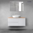 Vernal Oltens Vernal zestaw mebli łazienkowych 100 cm z blatem szary mat/dąb 68203700