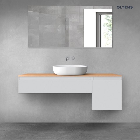 Vernal Oltens Vernal zestaw mebli łazienkowych 140 cm z blatem szary mat/dąb 68282700 Vernal Oltens Vernal zestaw mebli łazienkowych 140 cm z blatem szary mat/dąb 68282700