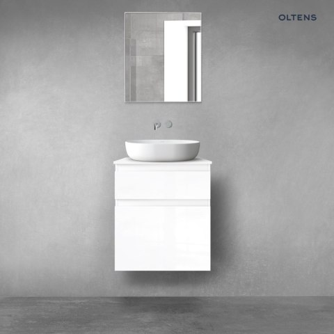 Vernal Oltens Vernal zestaw mebli łazienkowych 60 cm z blatem biały połysk 68218000 Vernal Oltens Vernal zestaw mebli łazienkowych 60 cm z blatem biały połysk 68218000