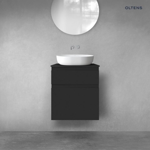 Vernal Oltens Vernal zestaw mebli łazienkowych 60 cm z blatem czarny mat 68218300 Vernal Oltens Vernal zestaw mebli łazienkowych 60 cm z blatem czarny mat 68218300
