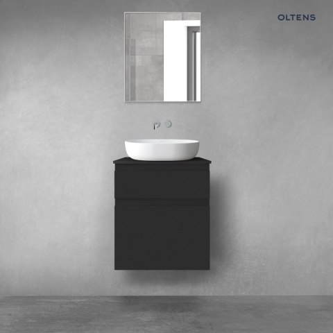 Vernal Oltens Vernal zestaw mebli łazienkowych 60 cm z blatem czarny mat 68218300 Vernal Oltens Vernal zestaw mebli łazienkowych 60 cm z blatem czarny mat 68218300