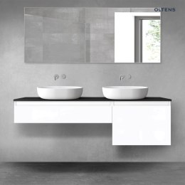 Vernal Oltens Vermal zestaw mebli łazienkowych 160 cm biały połysk/czarny mat 68345000