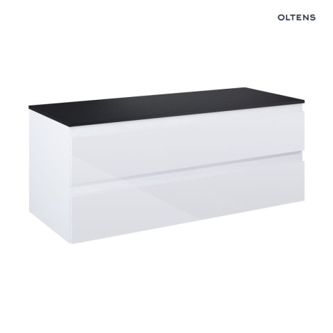 Vernal Oltens Vernal szafka 120 cm podumywalkowa wisząca z blatem biały połysk/czarny mat 68468000 Vernal Oltens Vernal szafka 120 cm podumywalkowa wisząca z blatem biały połysk/czarny mat 68468000