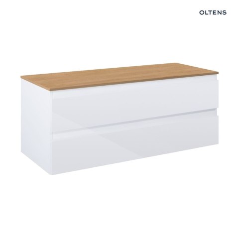 Vernal Oltens Vernal szafka 120 cm podumywalkowa wisząca z blatem biały połysk/dąb 68467000 Vernal Oltens Vernal szafka 120 cm podumywalkowa wisząca z blatem biały połysk/dąb 68467000