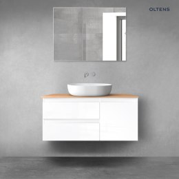 Vernal Oltens Vernal zestaw mebli łazienkowych 100 cm z blatem biały połysk/dąb 68202000