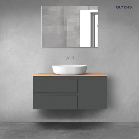 Vernal Oltens Vernal zestaw mebli łazienkowych 100 cm z blatem grafit mat/dąb 68202400 Vernal Oltens Vernal zestaw mebli łazienkowych 100 cm z blatem grafit mat/dąb 68202400