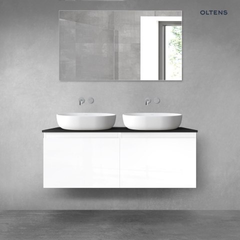 Vernal Oltens Vernal zestaw mebli łazienkowych 120 cm z blatem czarny mat/biały połysk 68246000 Vernal Oltens Vernal zestaw mebli łazienkowych 120 cm z blatem czarny mat/biały połysk 68246000