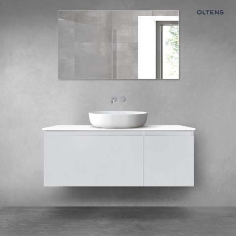 Vernal Oltens Vernal zestaw mebli łazienkowych 120 cm z blatem szary mat/biały połysk 68254700 Vernal Oltens Vernal zestaw mebli łazienkowych 120 cm z blatem szary mat/biały połysk 68254700