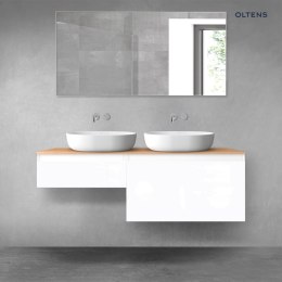 Vernal Oltens Vernal zestaw mebli łazienkowych 140 cm z blatem biały połysk/dąb 68305000