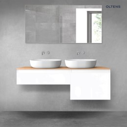 Vernal Oltens Vernal zestaw mebli łazienkowych 140 cm z blatem biały połysk/dąb 68309000