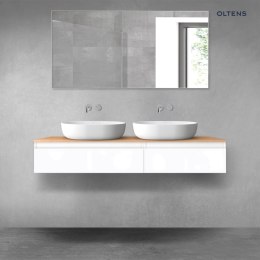 Vernal Oltens Vernal zestaw mebli łazienkowych 140 cm z blatem biały połysk/dąb 68321000