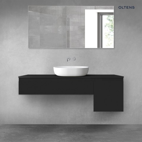 Vernal Oltens Vernal zestaw mebli łazienkowych 140 cm z blatem czarny mat 68281300 Vernal Oltens Vernal zestaw mebli łazienkowych 140 cm z blatem czarny mat 68281300