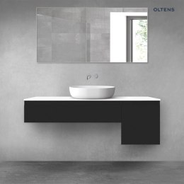 Vernal Oltens Vernal zestaw mebli łazienkowych 140 cm z blatem czarny mat/biały połysk 68284500