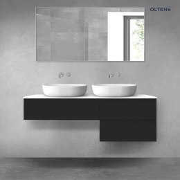 Vernal Oltens Vernal zestaw mebli łazienkowych 140 cm z blatem czarny mat/biały połysk 68290300