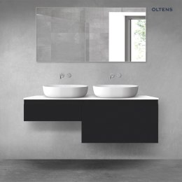 Vernal Oltens Vernal zestaw mebli łazienkowych 140 cm z blatem czarny mat/biały połysk 68306300