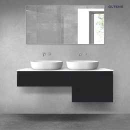 Vernal Oltens Vernal zestaw mebli łazienkowych 140 cm z blatem czarny mat/biały połysk 68310300