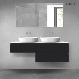 Vernal Oltens Vernal zestaw mebli łazienkowych 140 cm z blatem czarny mat/biały połysk 68326300