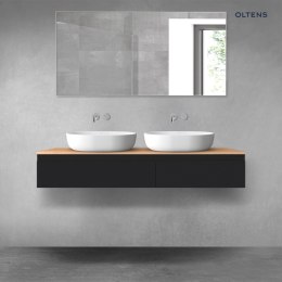 Vernal Oltens Vernal zestaw mebli łazienkowych 140 cm z blatem czarny mat/dąb 68321300