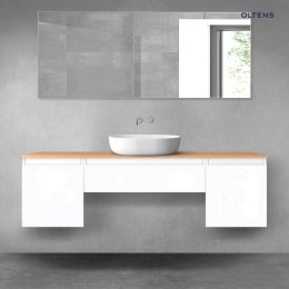 Vernal Oltens Vernal zestaw mebli łazienkowych 160 cm z blatem biały połysk/dąb 68392000