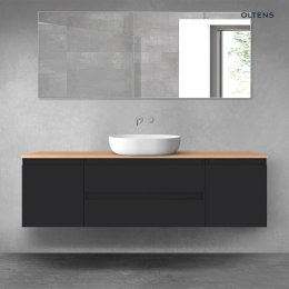 Vernal Oltens Vernal zestaw mebli łazienkowych 160 cm z blatem czarny mat/dąb 68380300