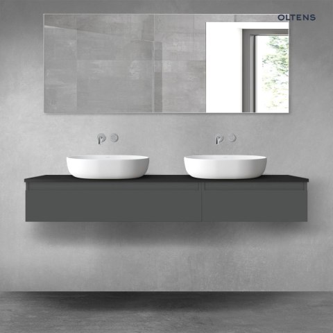 Vernal Oltens Vernal zestaw mebli łazienkowych 160 cm z blatem grafit mat/czarny mat 68358400 Vernal Oltens Vernal zestaw mebli łazienkowych 160 cm z blatem grafit mat/czarny mat 68358400